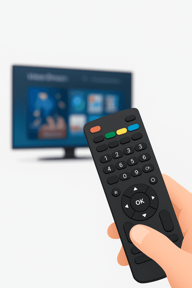 Controle remoto com TV